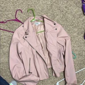 Faux leather jacket pink nwot